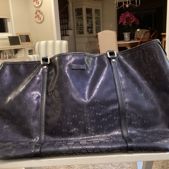 Gucci Metallic Blue Joy Tote - Picture 1 of 7